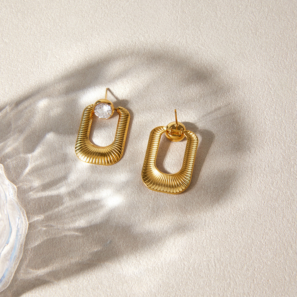 Caleta Fluted Frame Dangle Earrings
