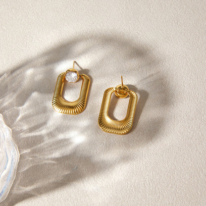 Caleta Fluted Frame Dangle Earrings