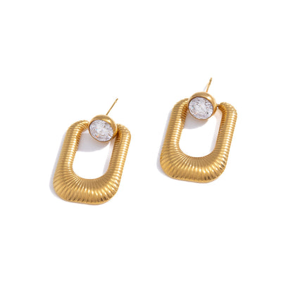 Caleta Fluted Frame Dangle Earrings