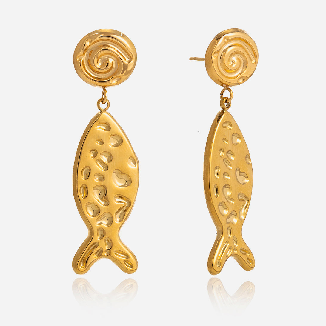 Marea Dimpled Minnow Dangle Earrings