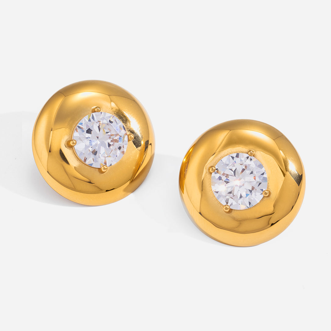 Marea Curved Crystal Stud Earrings