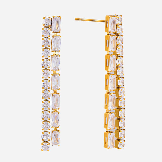 Marea Twin Stone Cascade Earrings