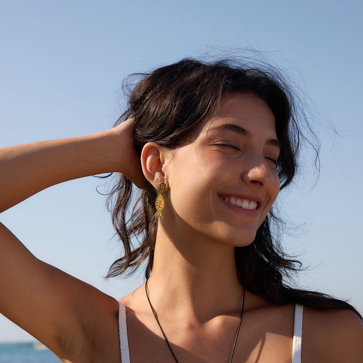 Marea Dimpled Minnow Dangle Earrings
