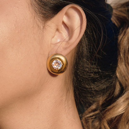 Marea Curved Crystal Stud Earrings