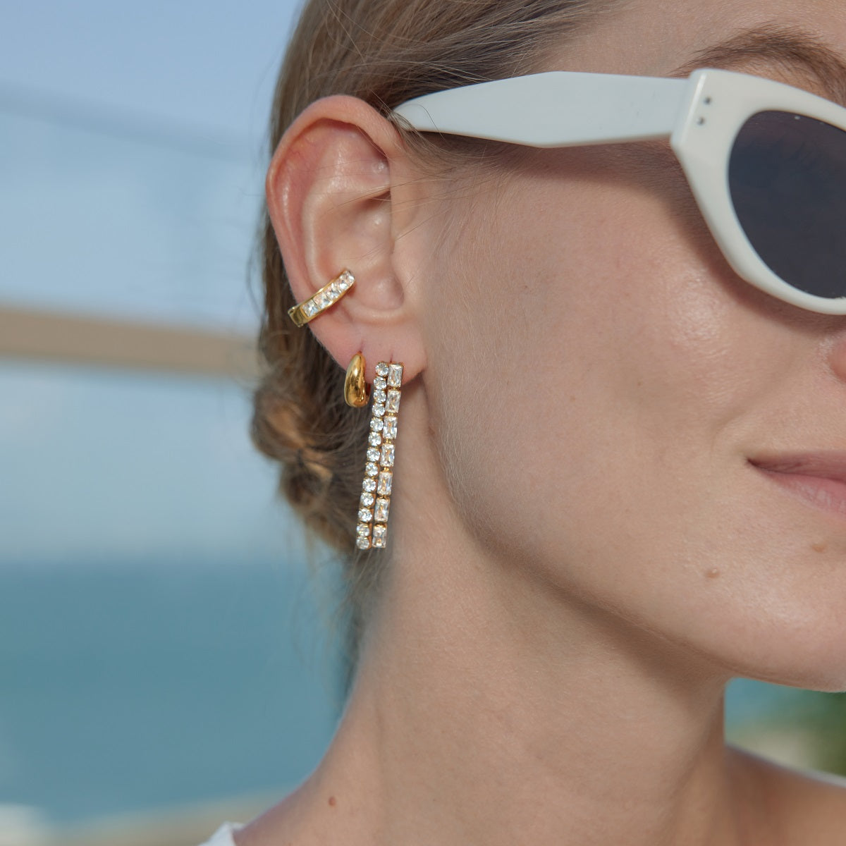 Marea Twin Stone Cascade Earrings