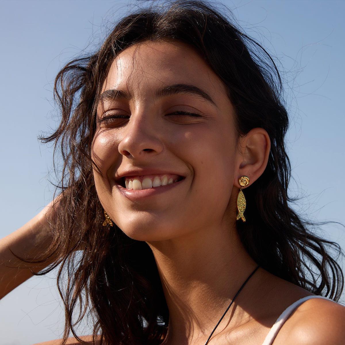 Marea Dimpled Minnow Dangle Earrings