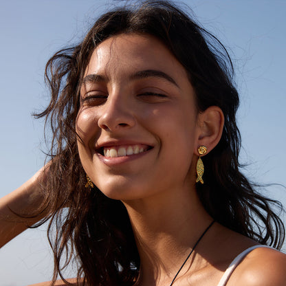 Marea Dimpled Minnow Dangle Earrings