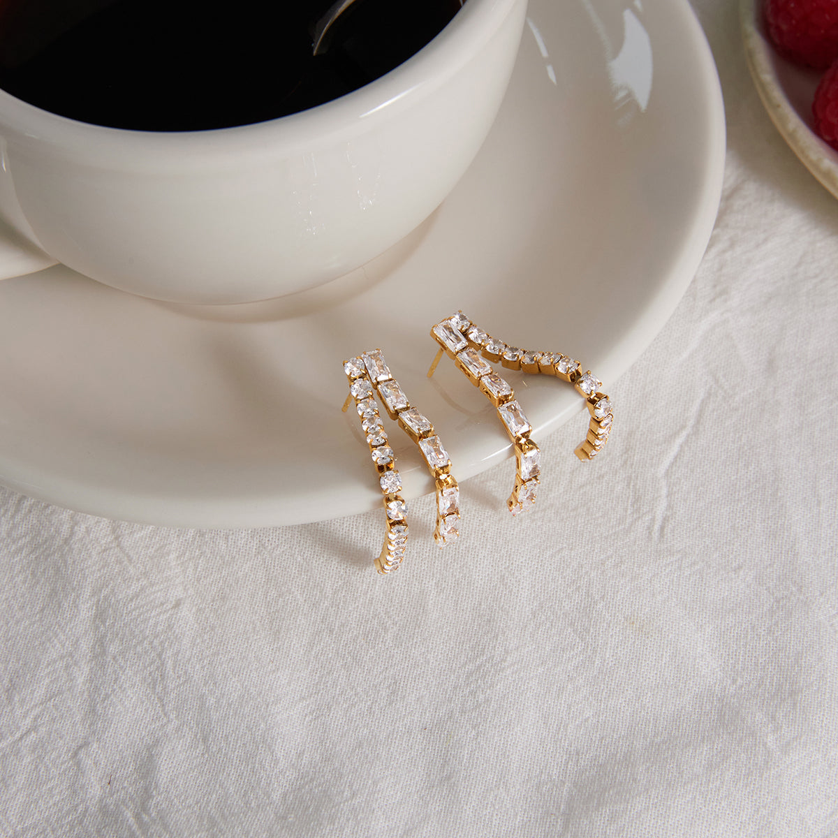 Marea Twin Stone Cascade Earrings