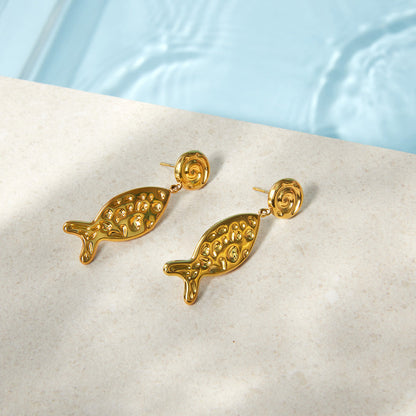 Marea Dimpled Minnow Dangle Earrings