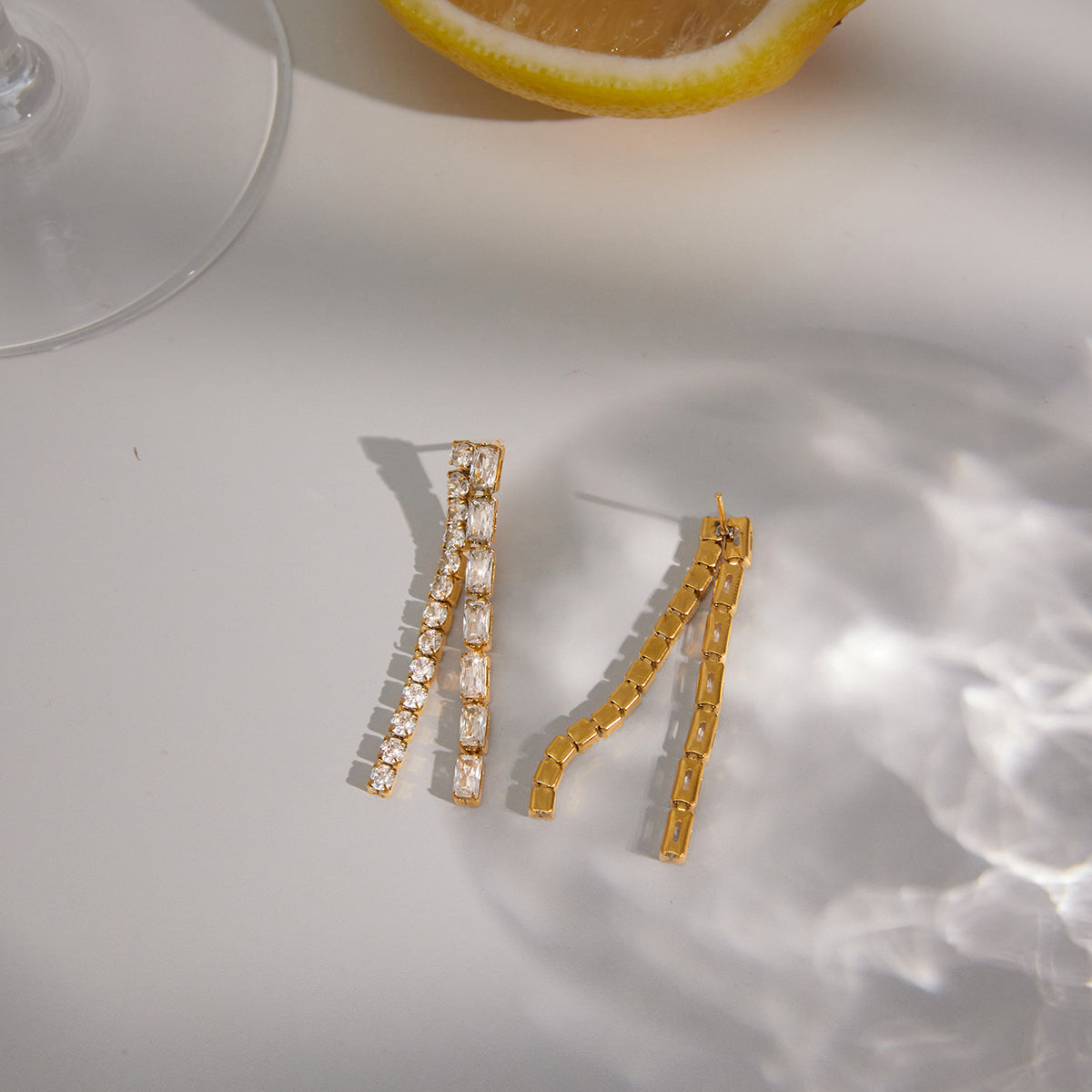 Marea Twin Stone Cascade Earrings