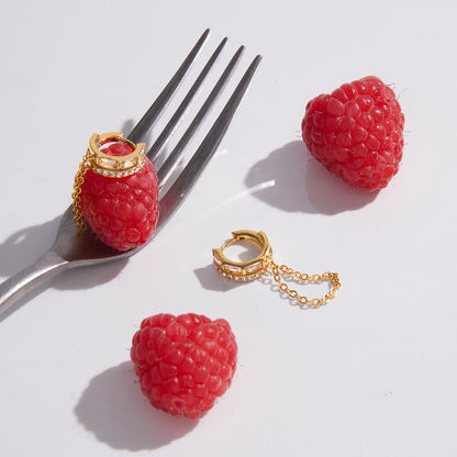 Solana Paved Chain-Drop Earrings