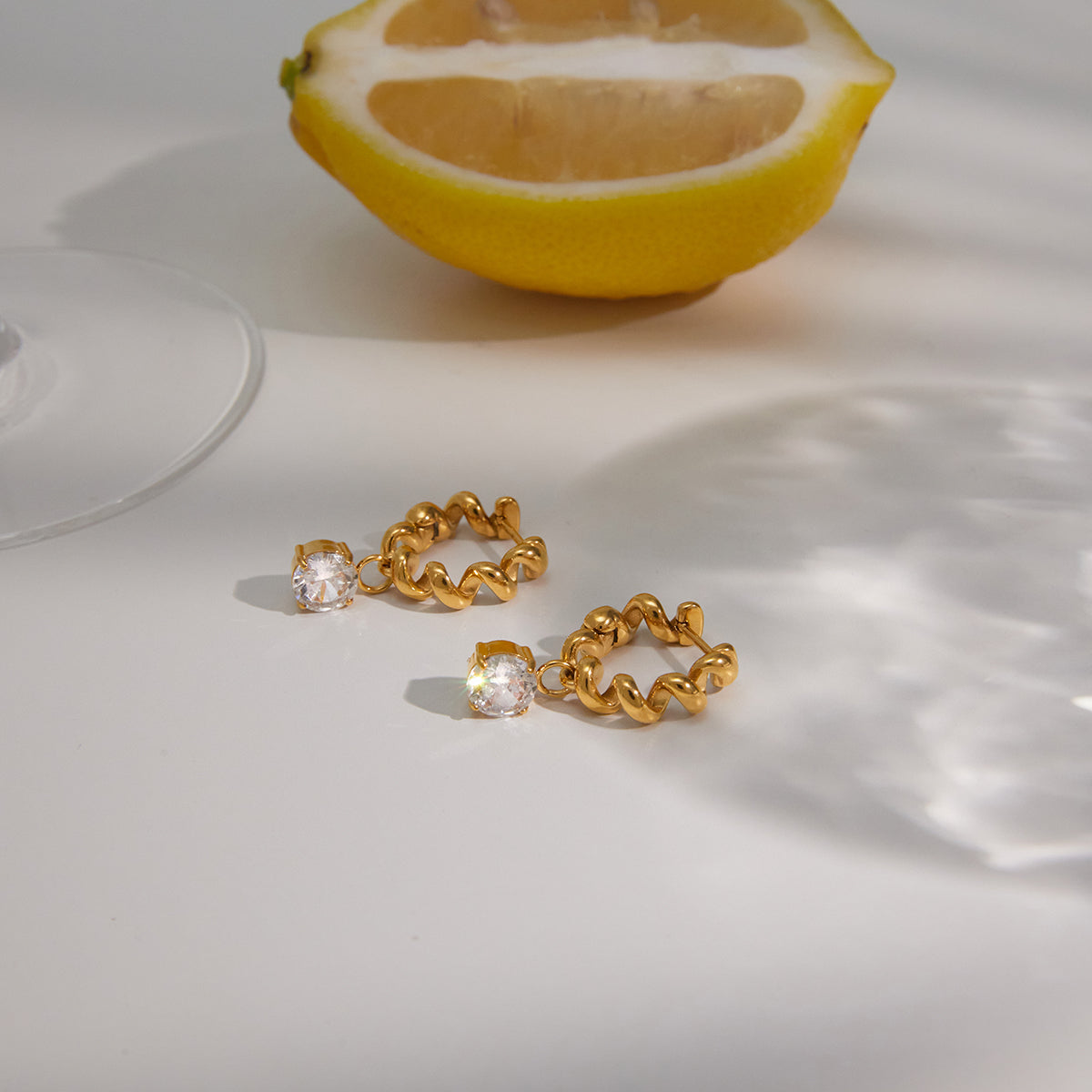 Mistral Coiled Stone Drop Earrings