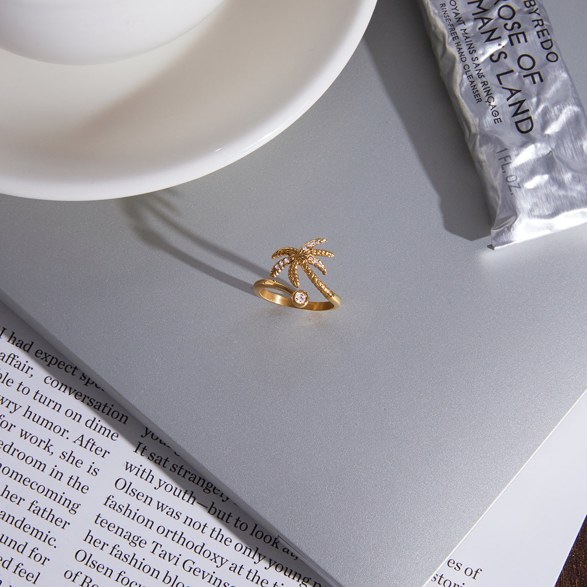 Caleta Frond Bezel Cuff Ring