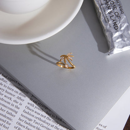 Caleta Frond Bezel Cuff Ring