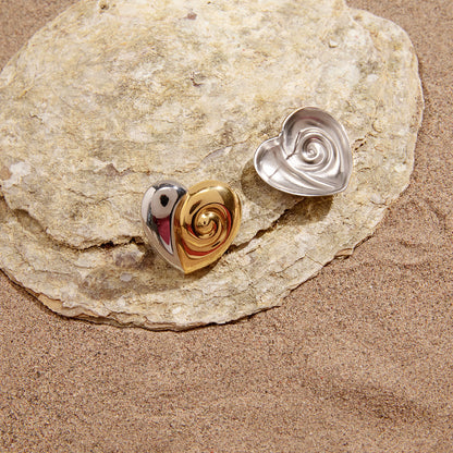 Sirena Coiled Heart Stud Earrings