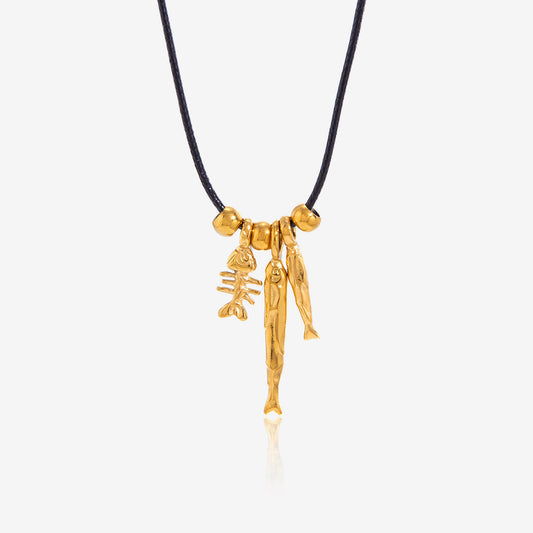 Caleta Knotted Fish Charm Necklace