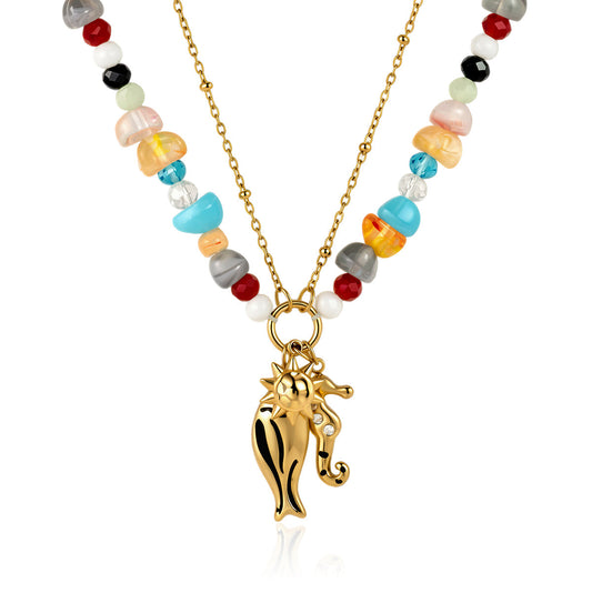 Coralina Twin Strand Seahorse Necklace