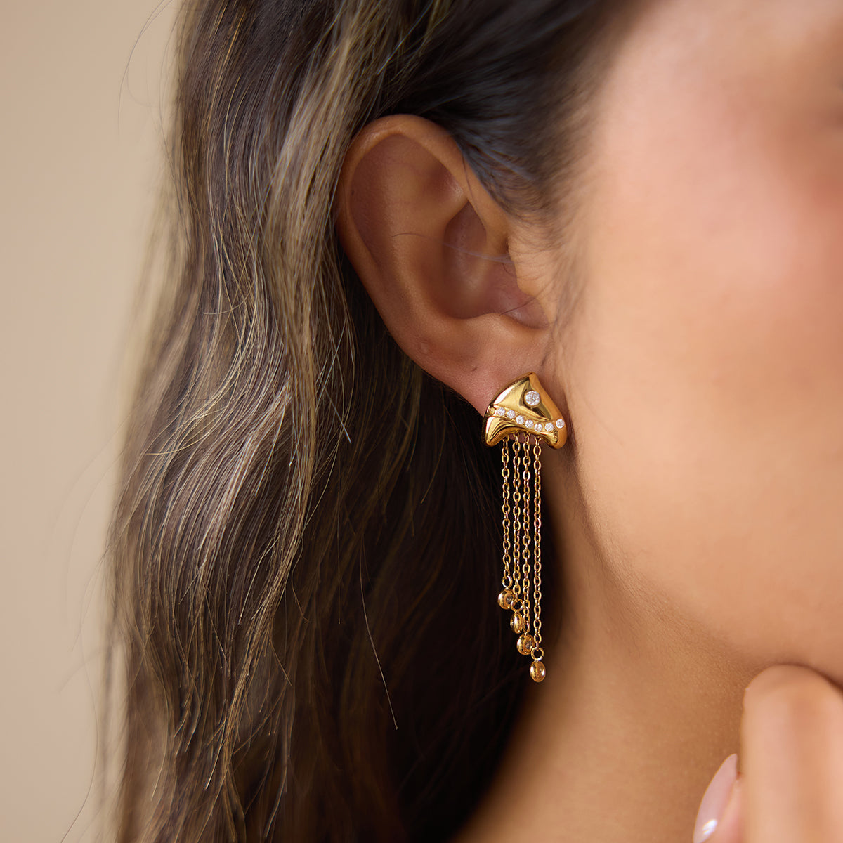 Sirena Cascading Strand Earrings