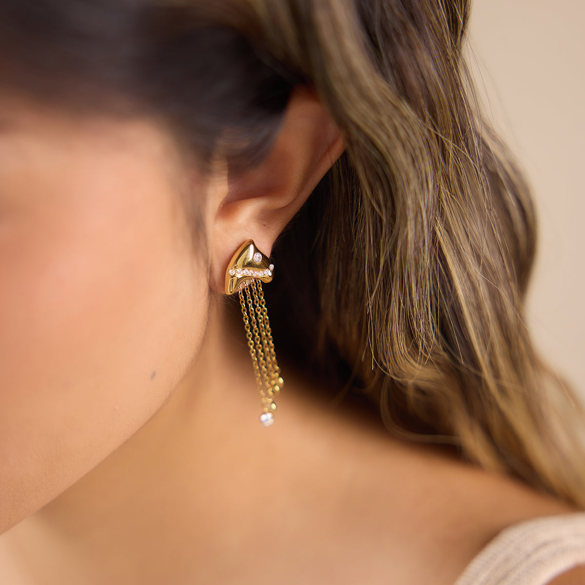 Sirena Cascading Strand Earrings