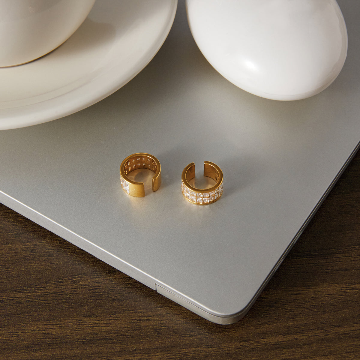 Marea Twin Band Cuff Earrings