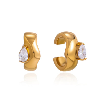 Calypso Pear-Cut Crystal Hoop Earrings