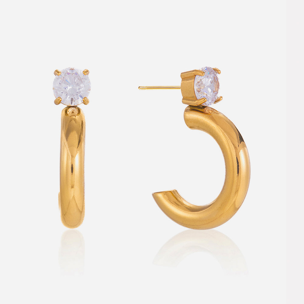 Meridian Stone Crest Hoop Earrings