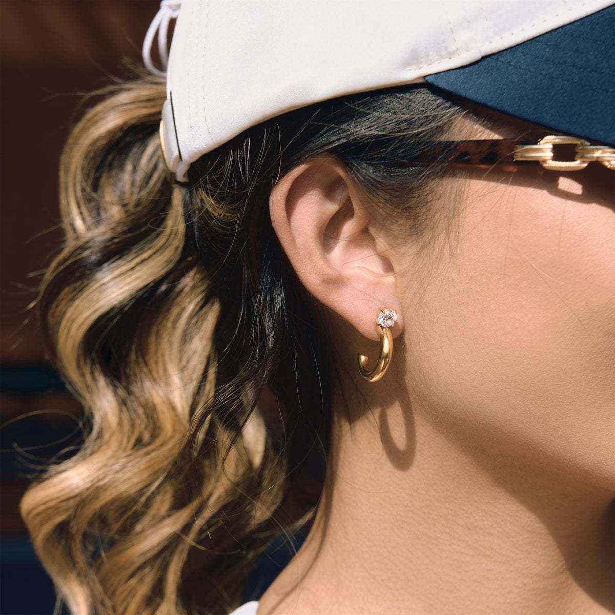 Meridian Stone Crest Hoop Earrings