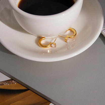 Meridian Stone Crest Hoop Earrings