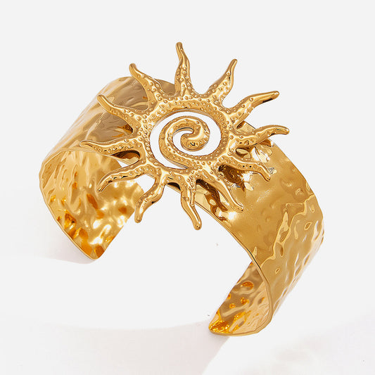Meridian Coiled Sunburst Cuff Bracelet