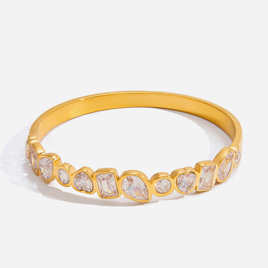 Caleta Bezel-Set Stone Bangle Bracelet