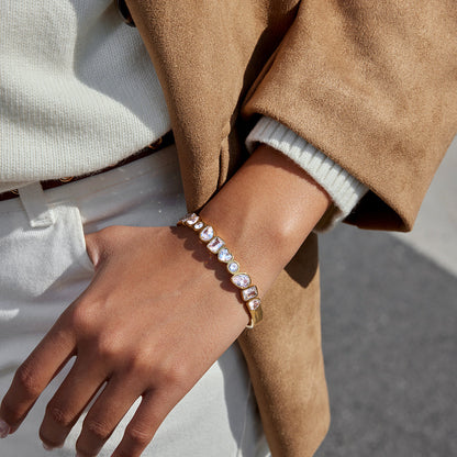 Caleta Bezel-Set Stone Bangle Bracelet
