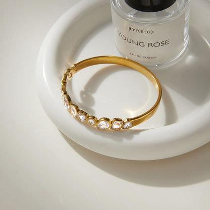 Caleta Bezel-Set Stone Bangle Bracelet