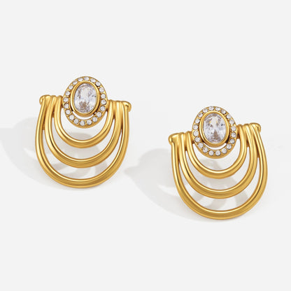 Caleta Ringed Fan Earrings