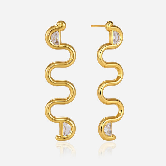 Marea Undulating Marquise Earrings