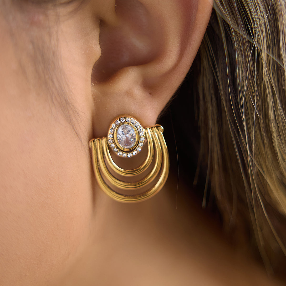 Caleta Ringed Fan Earrings