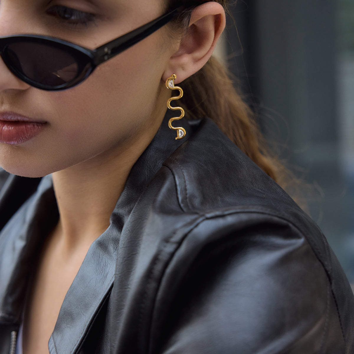 Marea Undulating Marquise Earrings