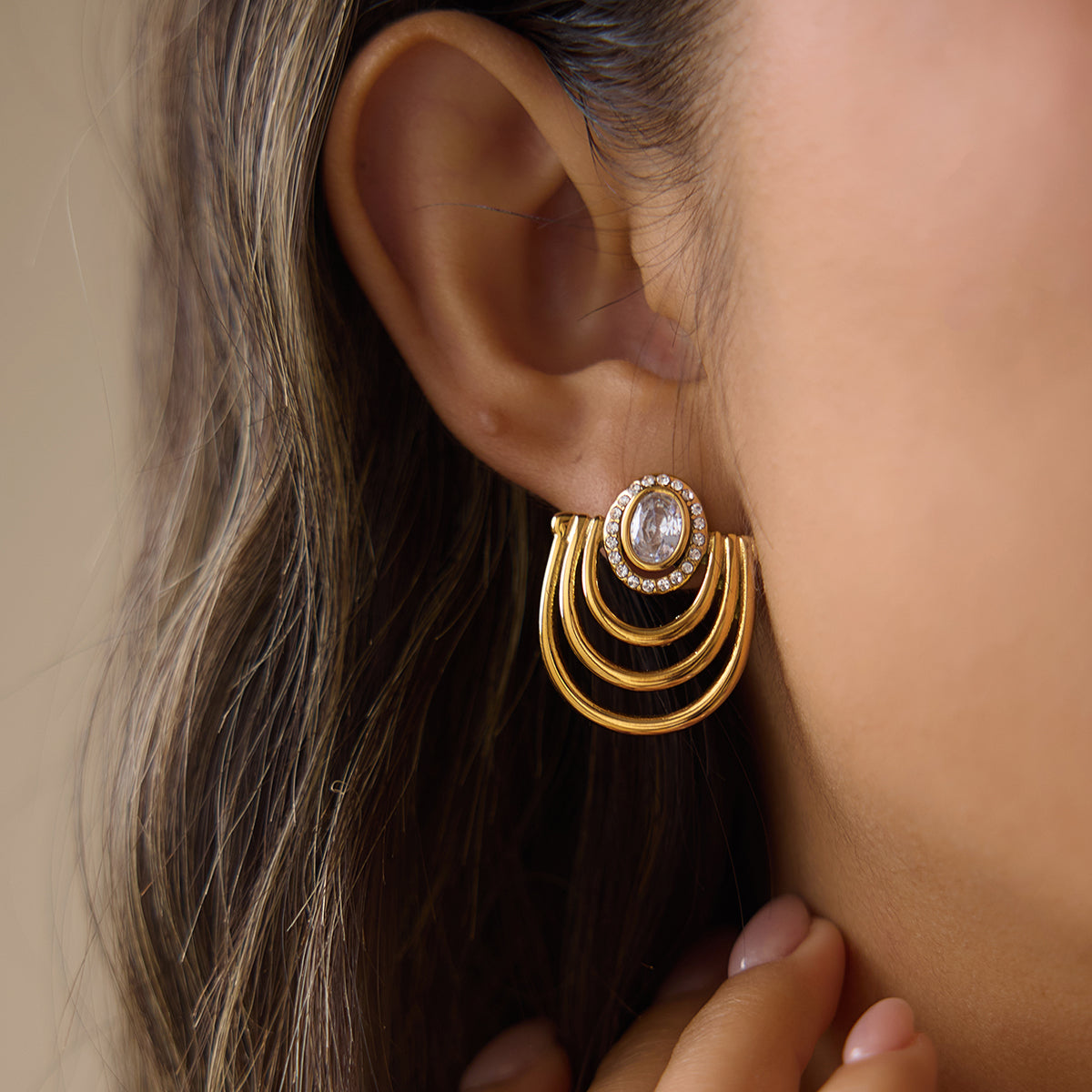 Caleta Ringed Fan Earrings