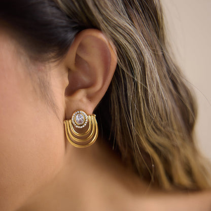 Caleta Ringed Fan Earrings