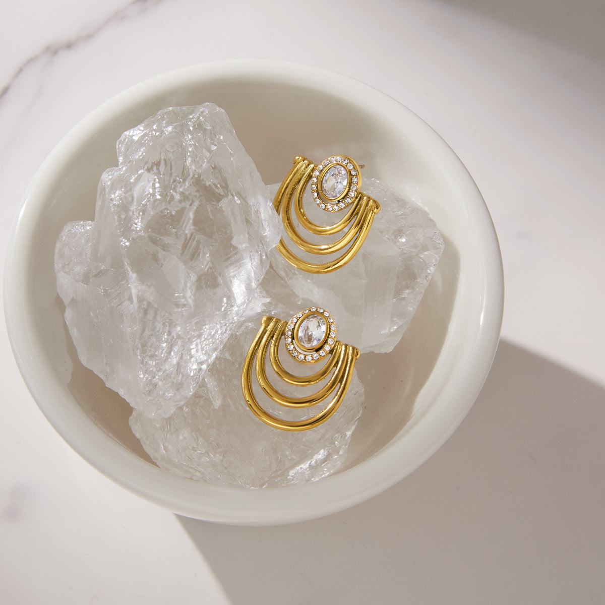 Caleta Ringed Fan Earrings