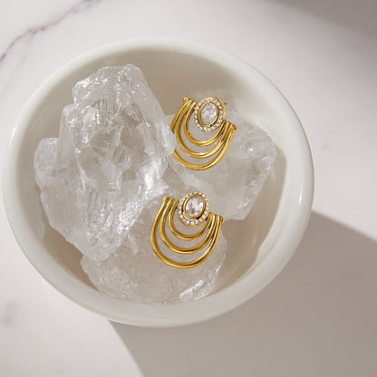Caleta Ringed Fan Earrings