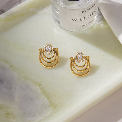 Caleta Ringed Fan Earrings