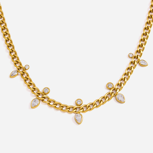 Marea Pear-Cut Flat Link Necklace