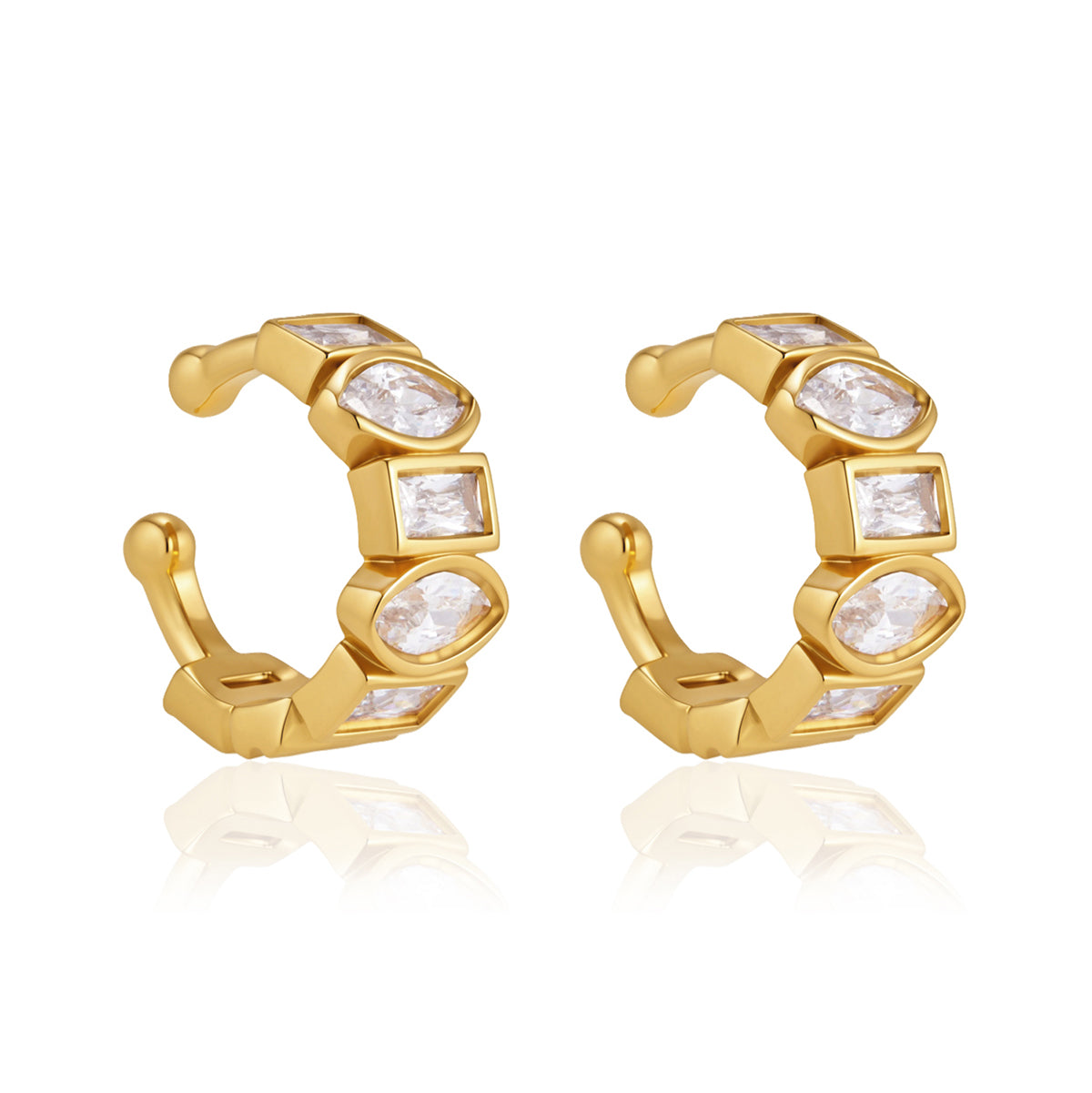 Marea Faceted Zircon Cuff Earrings