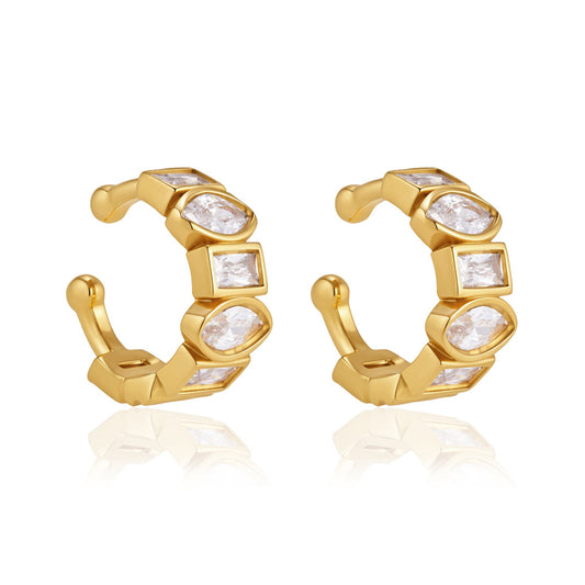 Marea Faceted Zircon Cuff Earrings