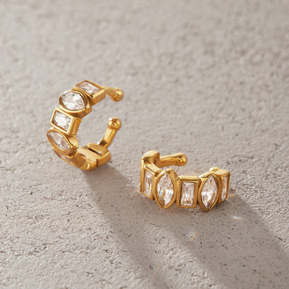 Marea Faceted Zircon Cuff Earrings