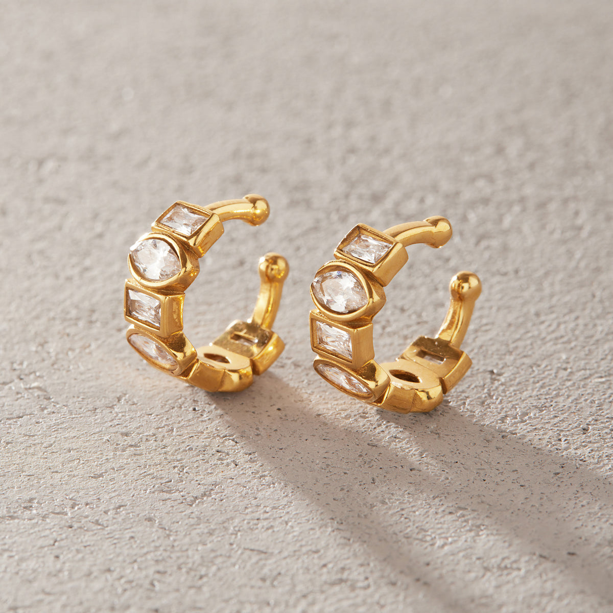Marea Faceted Zircon Cuff Earrings