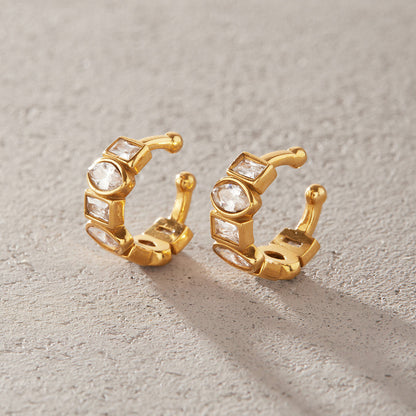 Marea Faceted Zircon Cuff Earrings