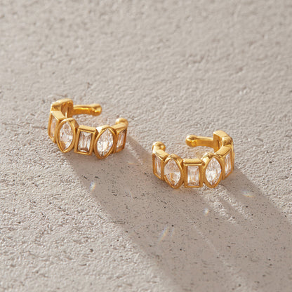 Marea Faceted Zircon Cuff Earrings