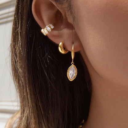Marea Faceted Zircon Cuff Earrings