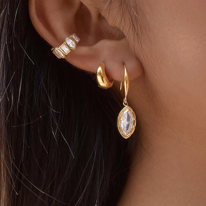 Marea Faceted Zircon Cuff Earrings
